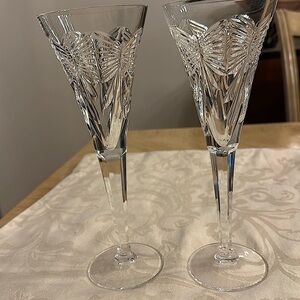 Waterford Crystal Millennium HAPPINESS Toasting Champagne Flutes